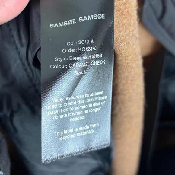Samsoe Samsoe NEW Intermix Blesa Skirt wool plaid mini Large academia preppy - Picture 12 of 14